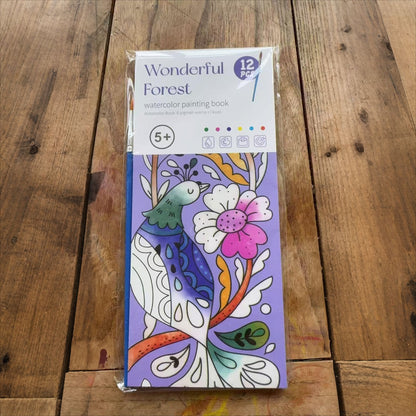 All-in-One Watercolour Painting Book with Built-In Paint & Brush
