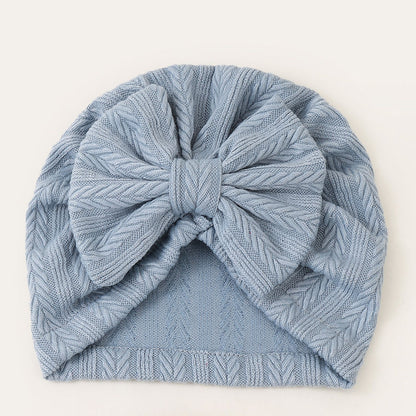 Ruched Baby Turban with Bow – Soft Knit Newborn Hat