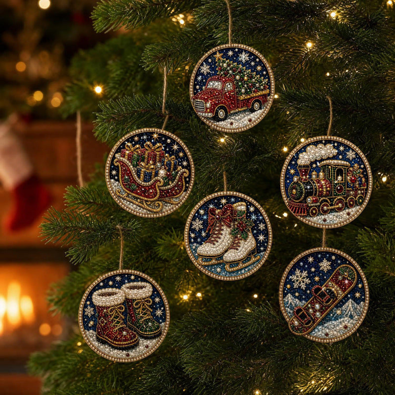 DIY Christmas Wooden Ornament Diamond Painting Kit