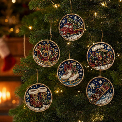 DIY Christmas Wooden Ornament Diamond Painting Kit