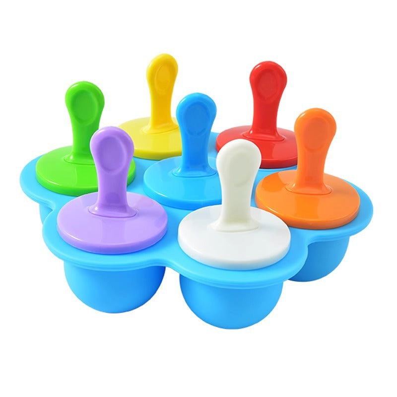 7-Piece Silicone Popsicle Mold – Reusable Ice Pop Maker for Kids