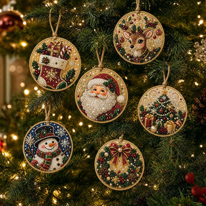 DIY Christmas Wooden Ornament Diamond Painting Kit