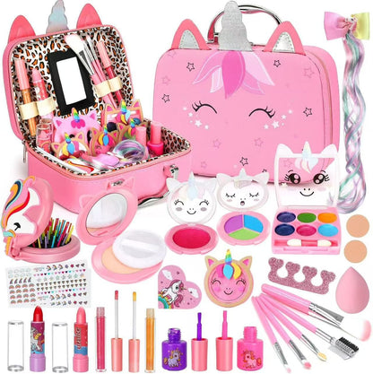 Kids’ Eco-Friendly & Easy-to-Wash Princess Makeup Kit with Cosmetic Bag