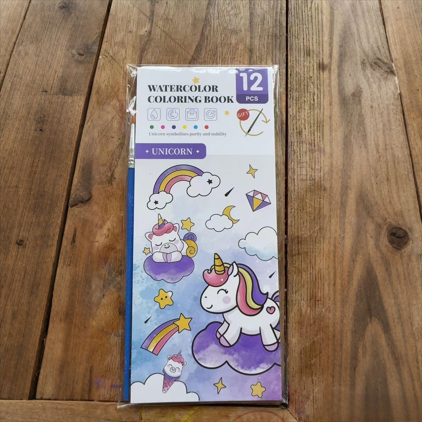 All-in-One Watercolour Painting Book with Built-In Paint & Brush