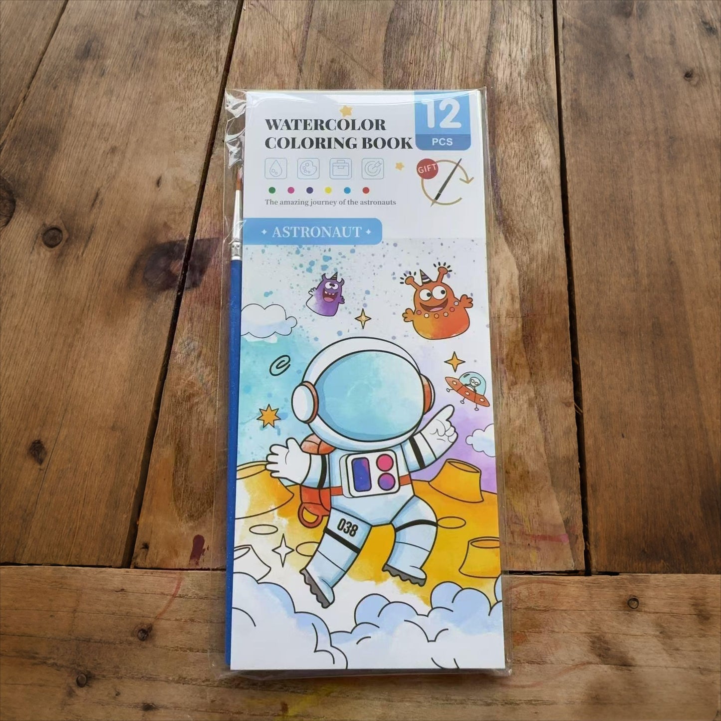 All-in-One Watercolour Painting Book with Built-In Paint & Brush