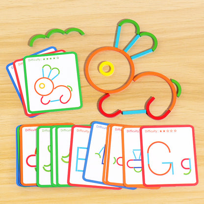 Educational Montessori Sticks and Rings Building Blocks