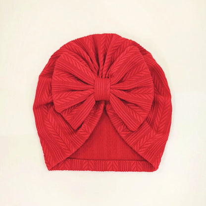 Ruched Baby Turban with Bow – Soft Knit Newborn Hat