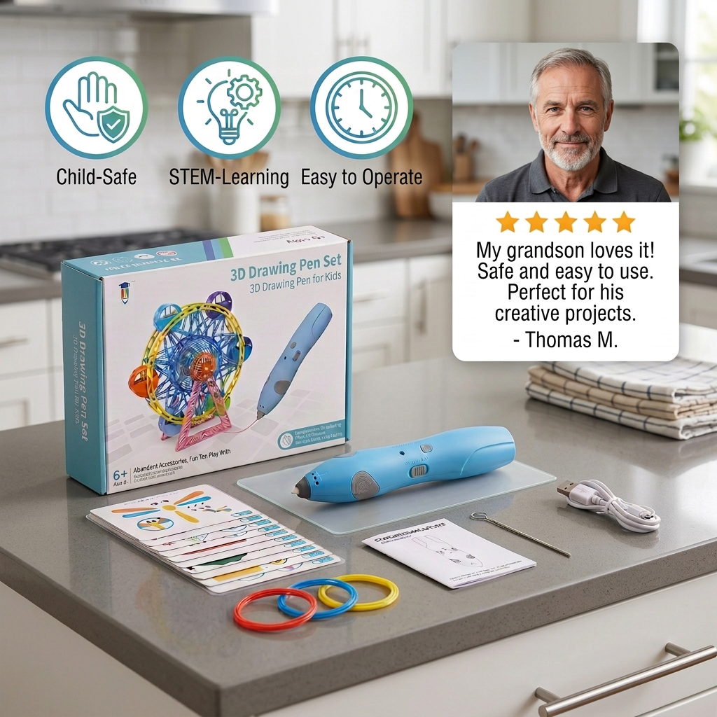 Low-Temperature 3D Pen Set for Kids – Safe DIY STEM Drawing Kit