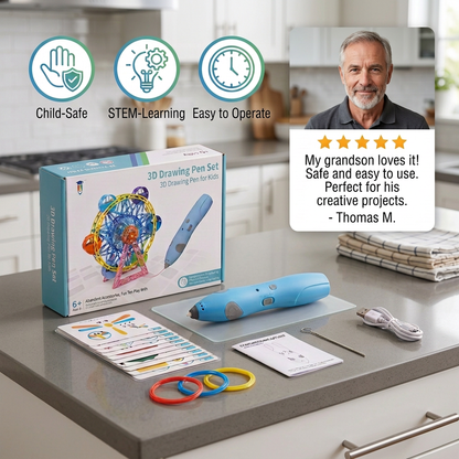 Low-Temperature 3D Pen Set for Kids – Safe DIY STEM Drawing Kit