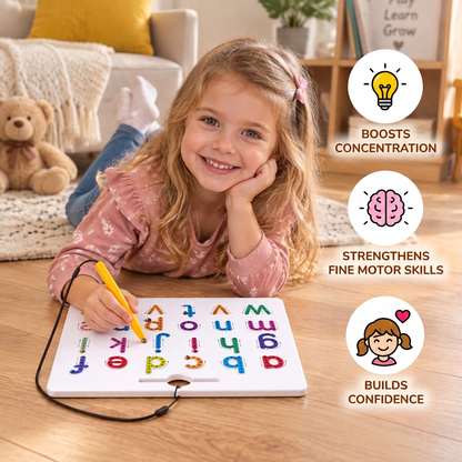 2-in-1 Magnetic Letter Tracing Board for Uppercase & Lowercase Writing Practice