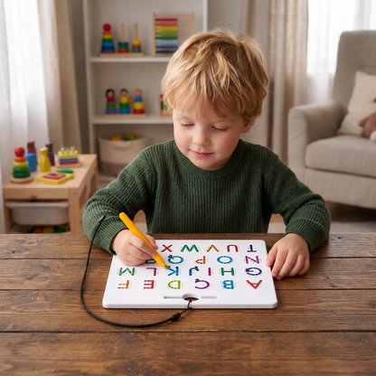 2-in-1 Magnetic Letter Tracing Board for Uppercase & Lowercase Writing Practice