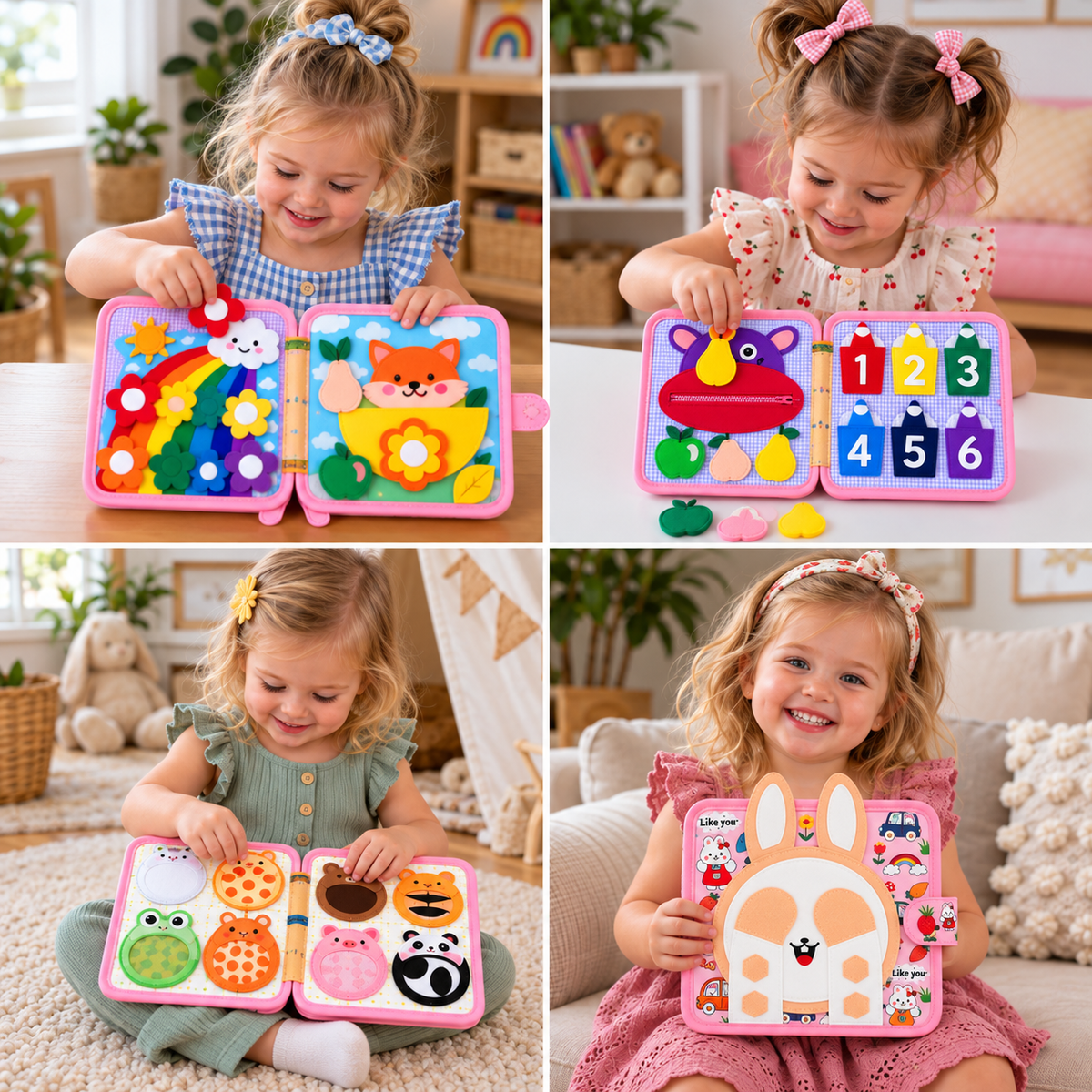 Montessori Touch & Feel Sensory Busy Book for Toddlers
