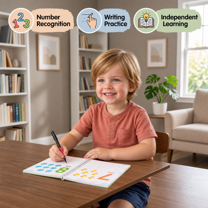 Magic Reusable Grooved Handwriting Practice Books with Disappearing Ink Pens