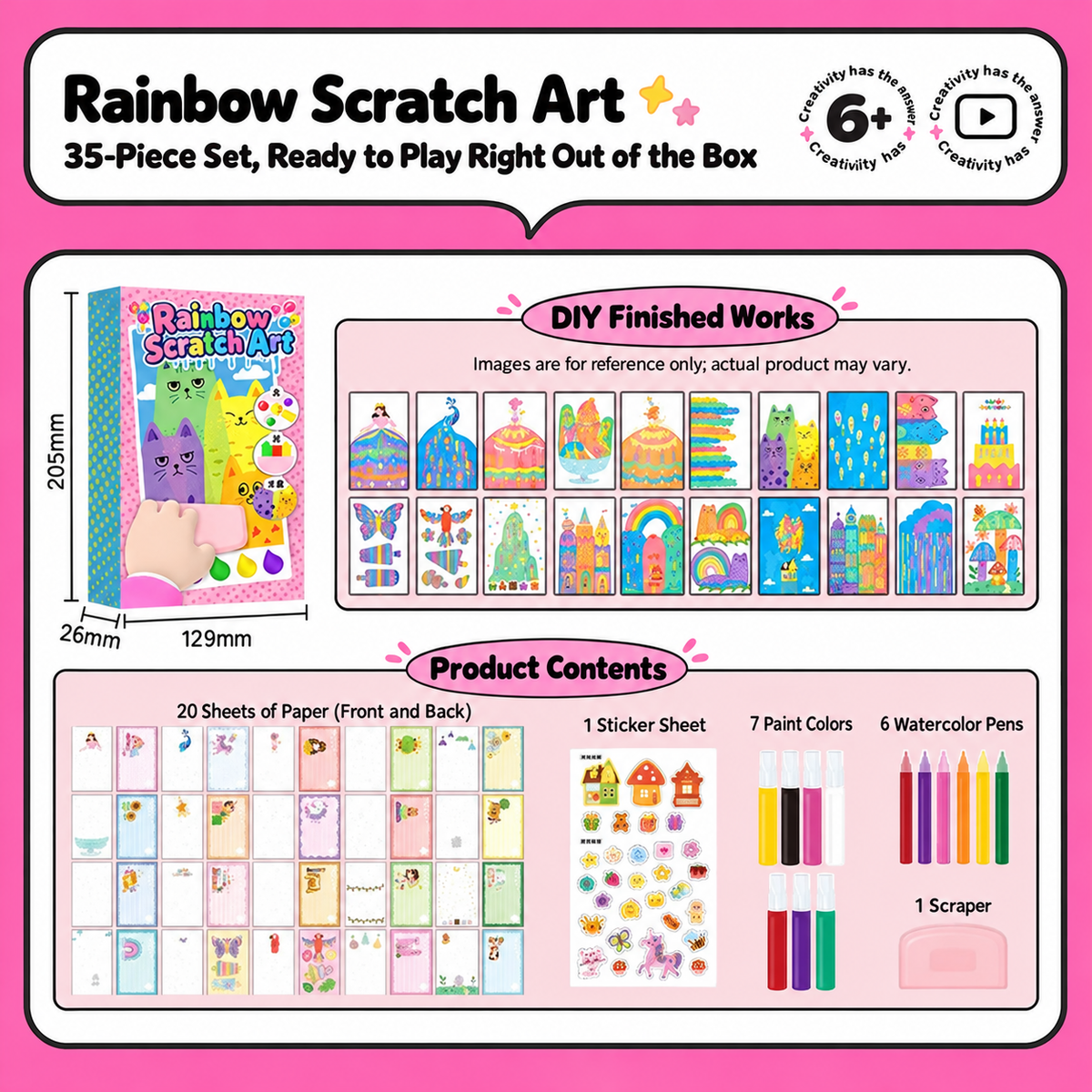 Creative Rainbow Colours Wipe Art Set