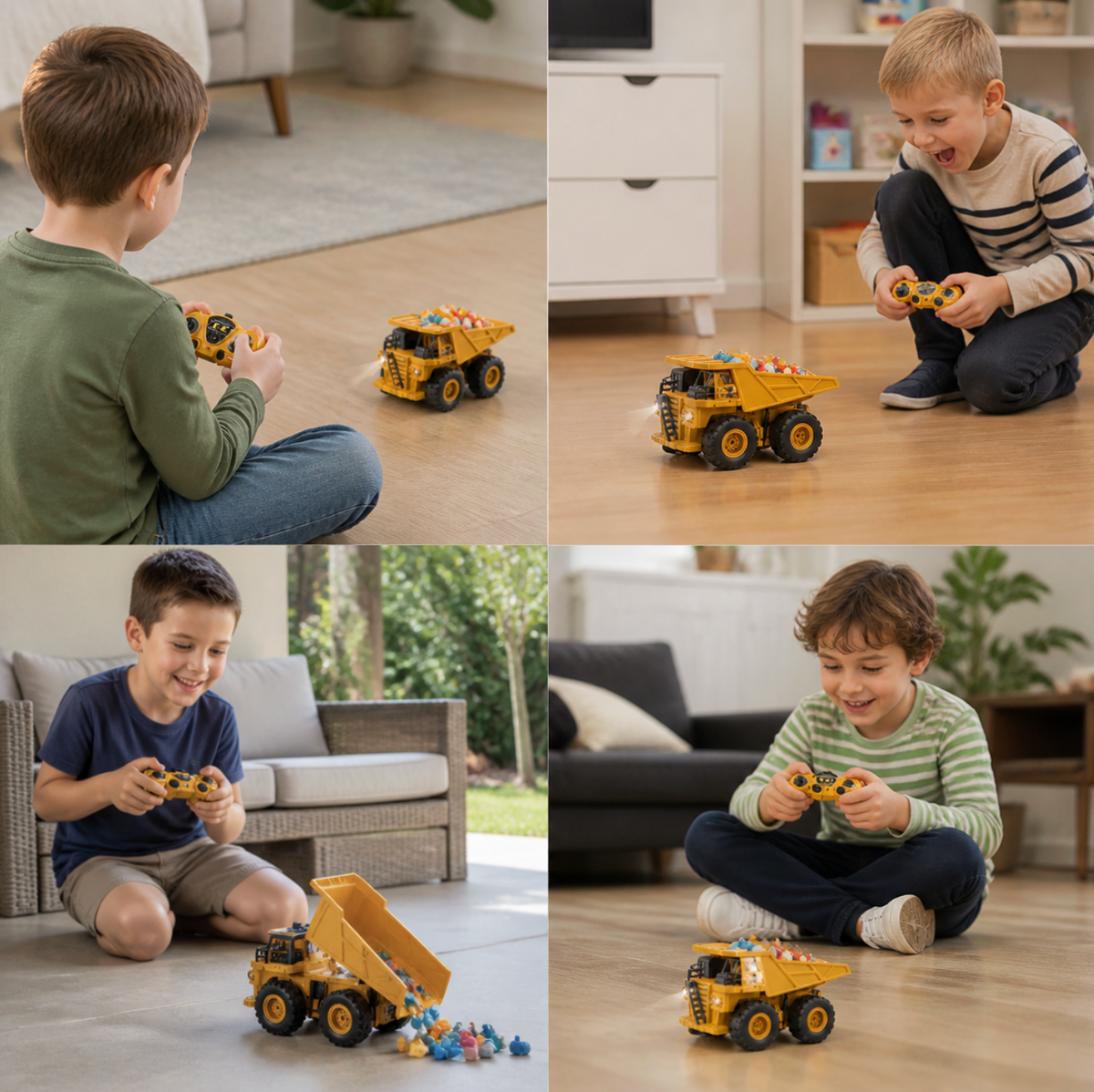 Remote-Controlled Dump Truck with Lights – Construction Vehicle Toy