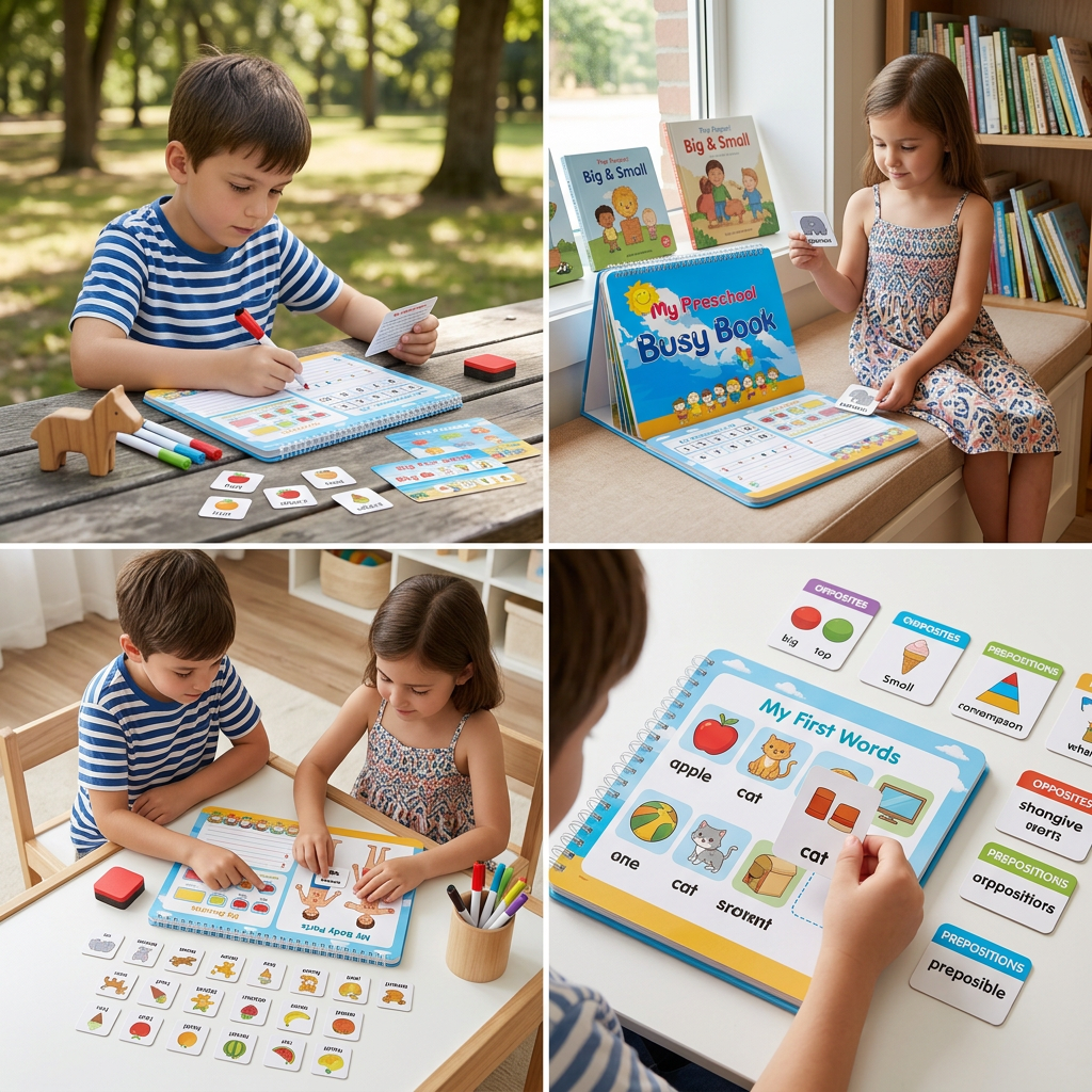Montessori Busy Book – Reusable Preschool Learning Activity Book