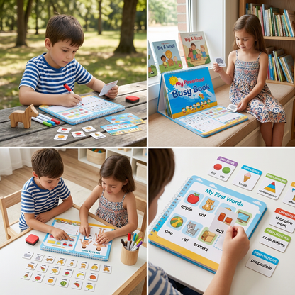 Montessori Busy Book – Reusable Preschool Learning Activity Book