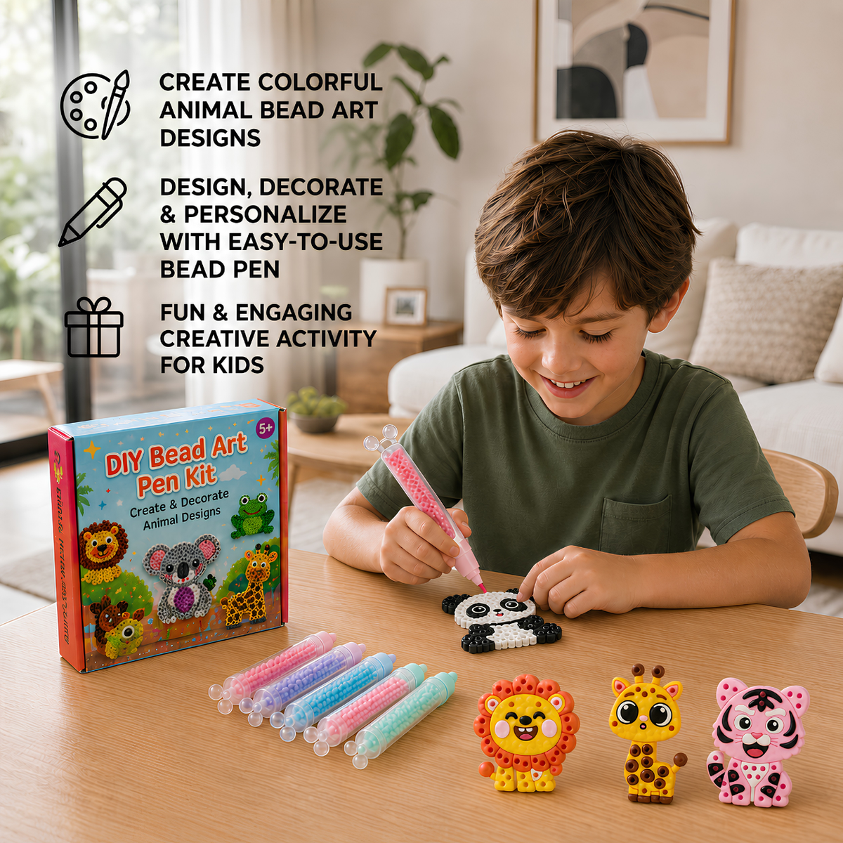 DIY Bead Art Pen Kit – Create & Decorate Animal Designs