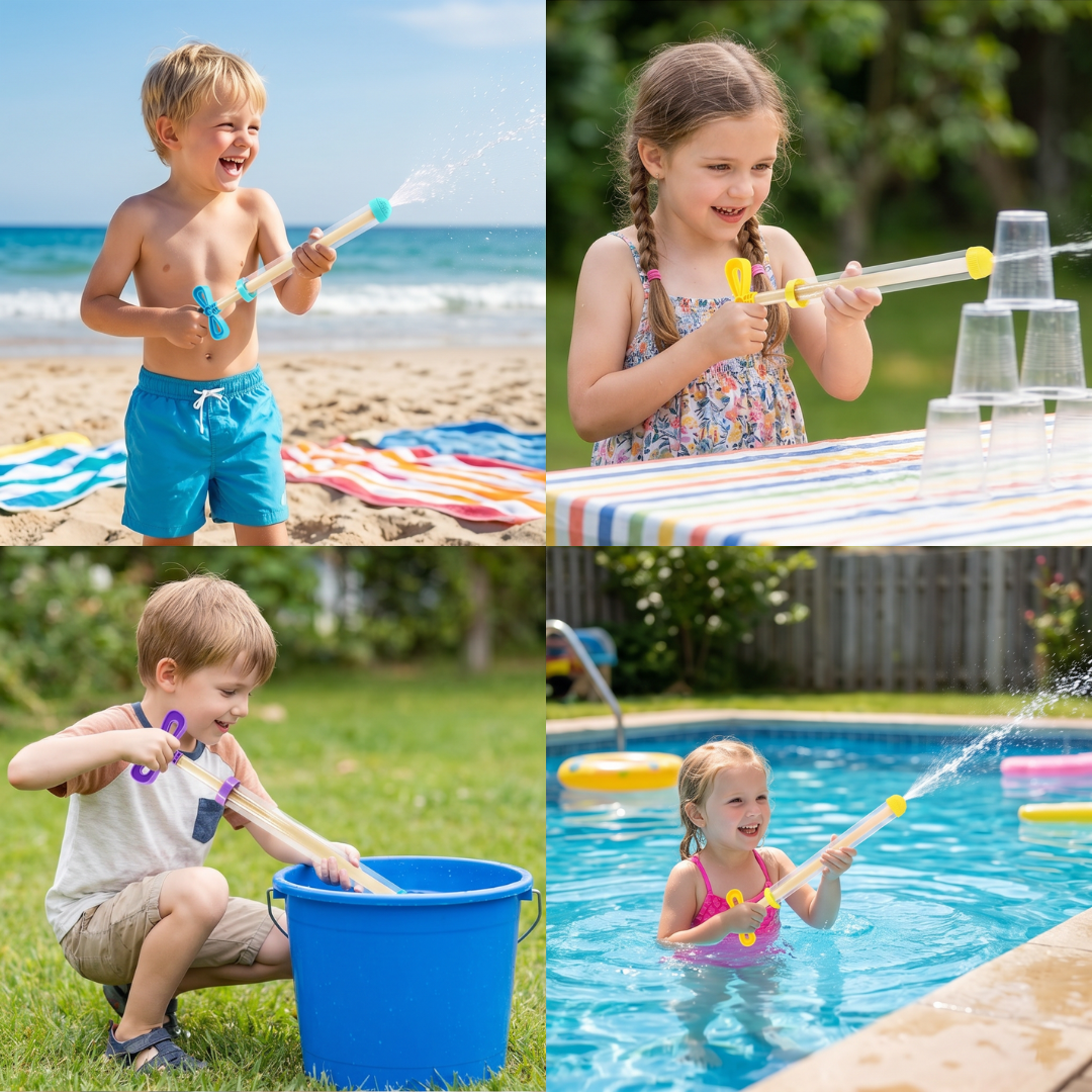 Kids Water Spray Blaster – Handheld Pull Spray Toy for Outdoor Fun