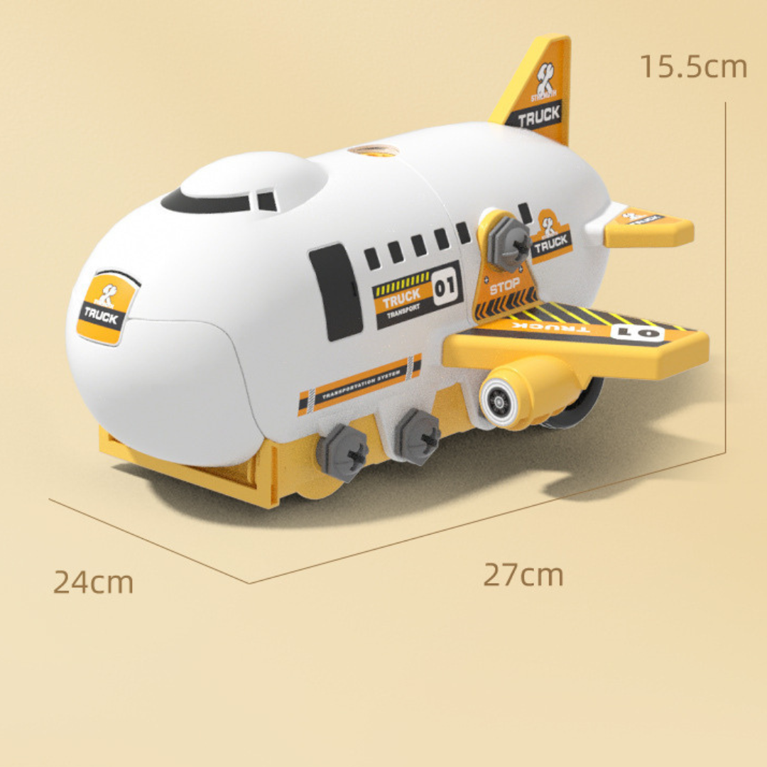 DIY Airplane Transport Truck Playset with Construction Vehicles