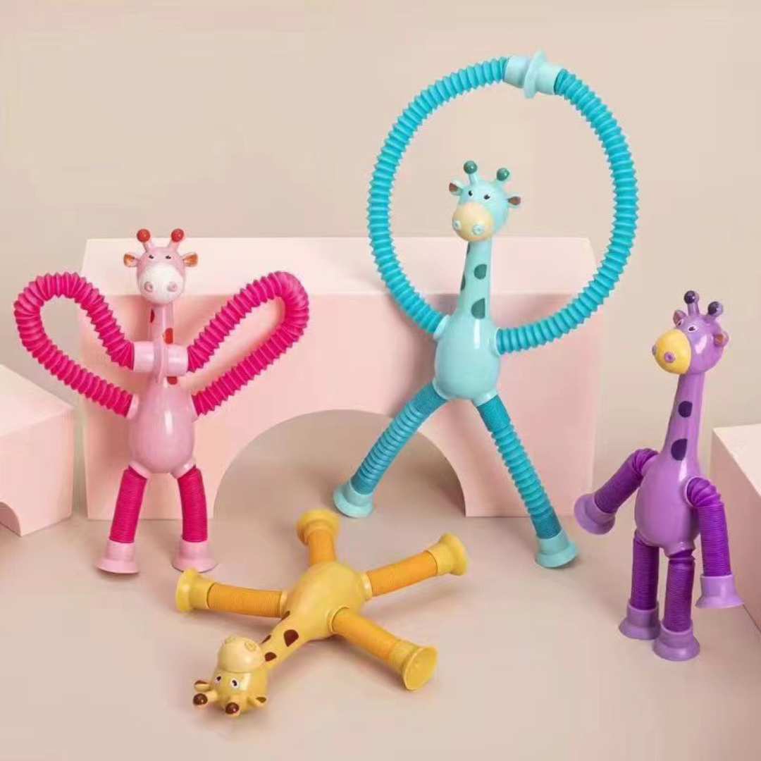 Sensory suction cup giraffe baby toy