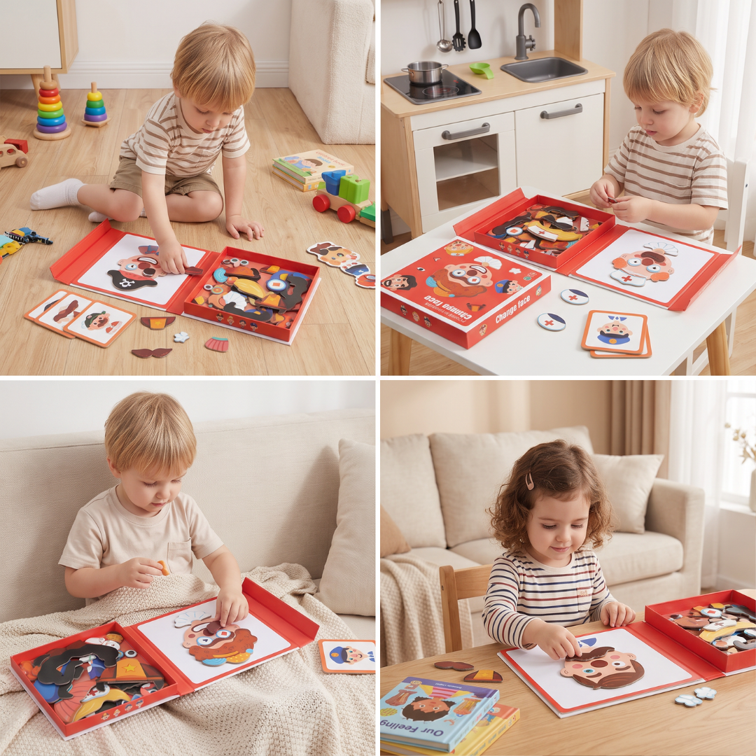 Educational facial expression learning puzzle for children