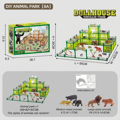 Modular Build-Your-Own Zoo Playset with Animal Figures & Interactive Cages