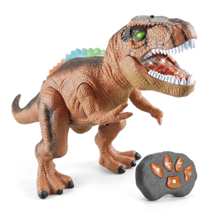 Remote Control Walking T-Rex – RC Dinosaur with Spray Mist, Lights & Sound
