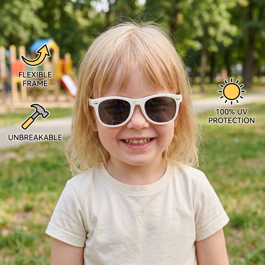 Kids flex sunglasses with flexible unbreakable frames