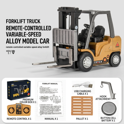 1:64 Scale RC Construction Vehicles – Forklift, Excavator, Dump Truck & Bulldozer