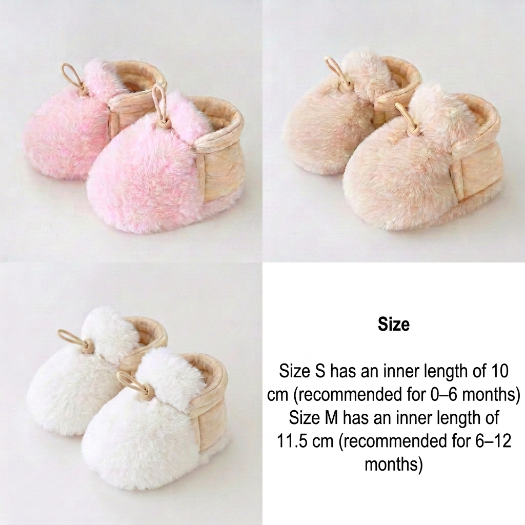 Warm & Cozy Fleece-Lined Cotton Baby Booties with Soft Soles