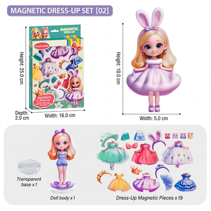 Magnetic Dress-Up Doll Set with Interchangeable Outfits