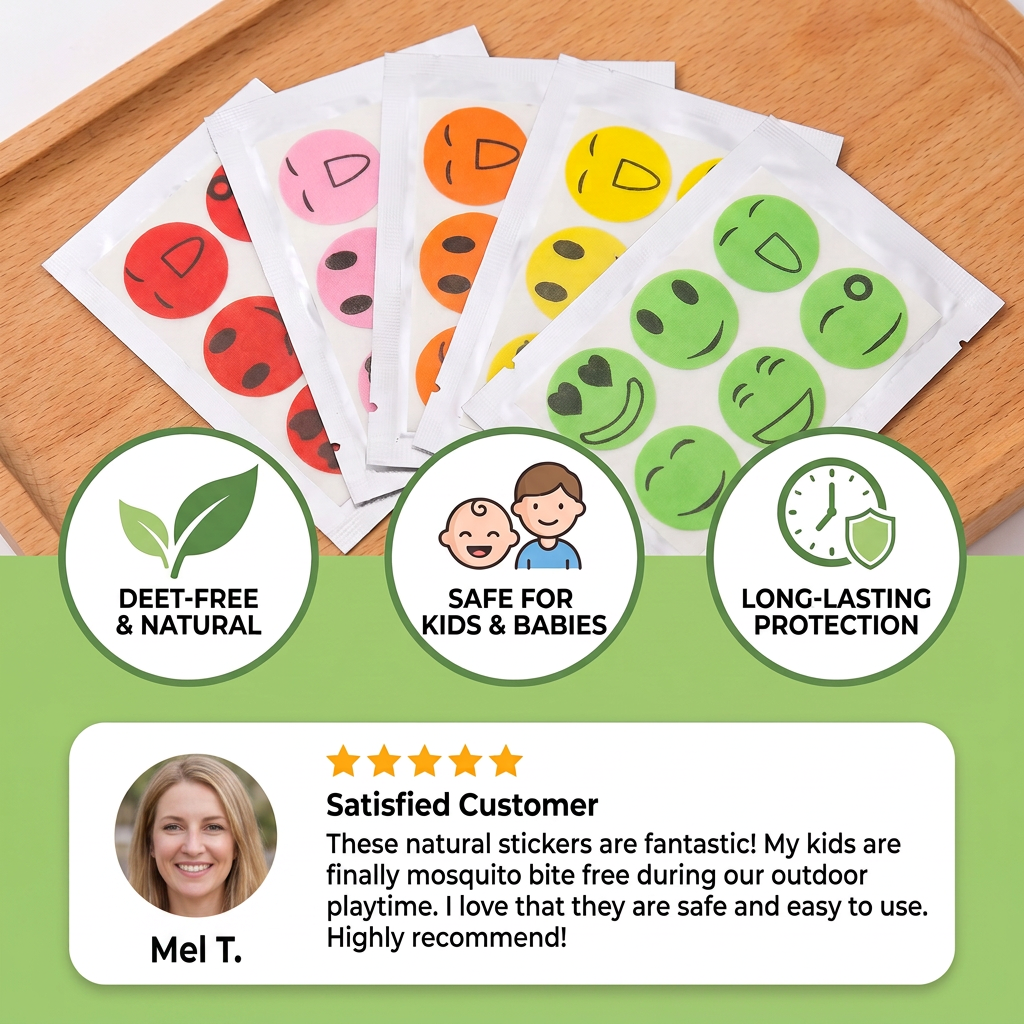 Natural mosquite repellent stickers for kids and babies (100pcs)