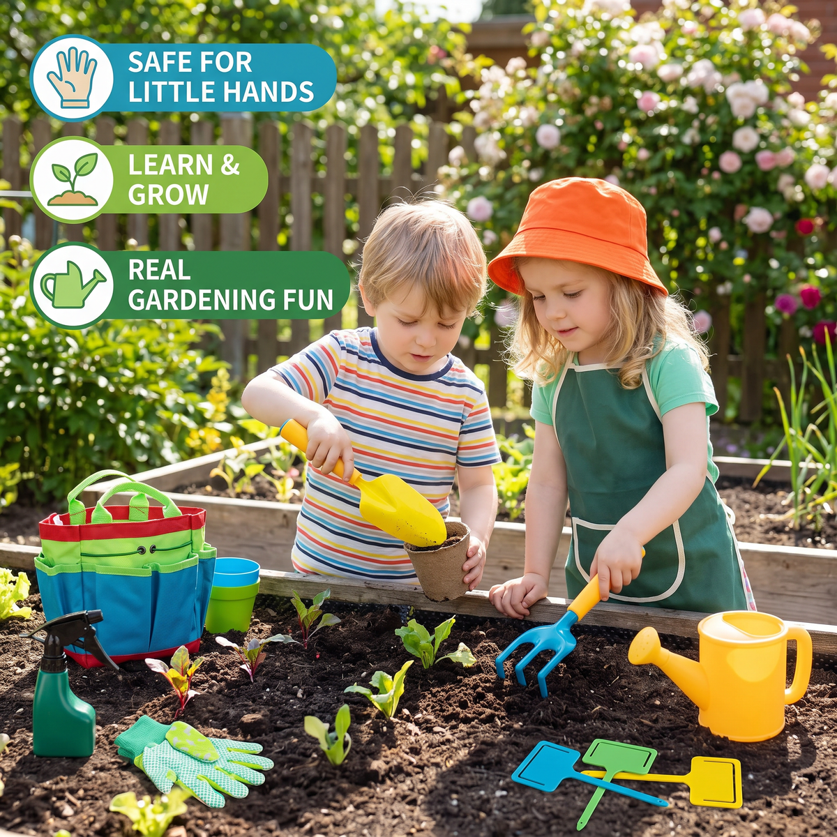Safe Gardening Tool Set for Kids