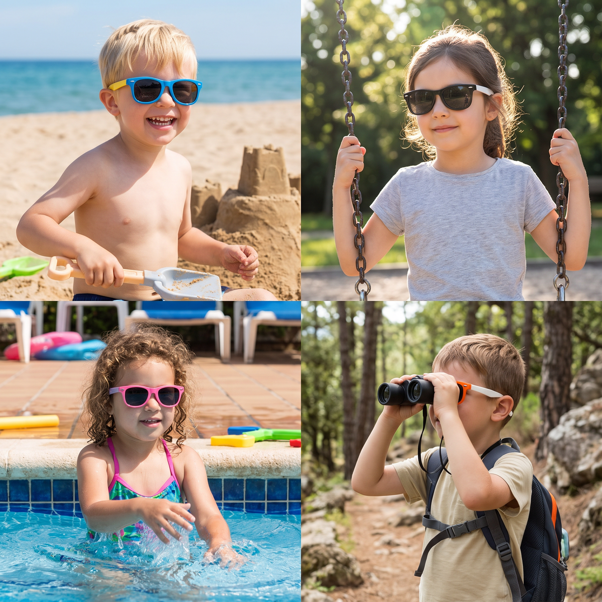 Kids flex sunglasses with flexible unbreakable frames