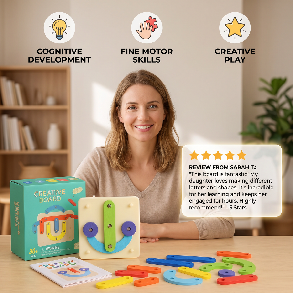 Creative Letters Numbers and Shapes Learning Board