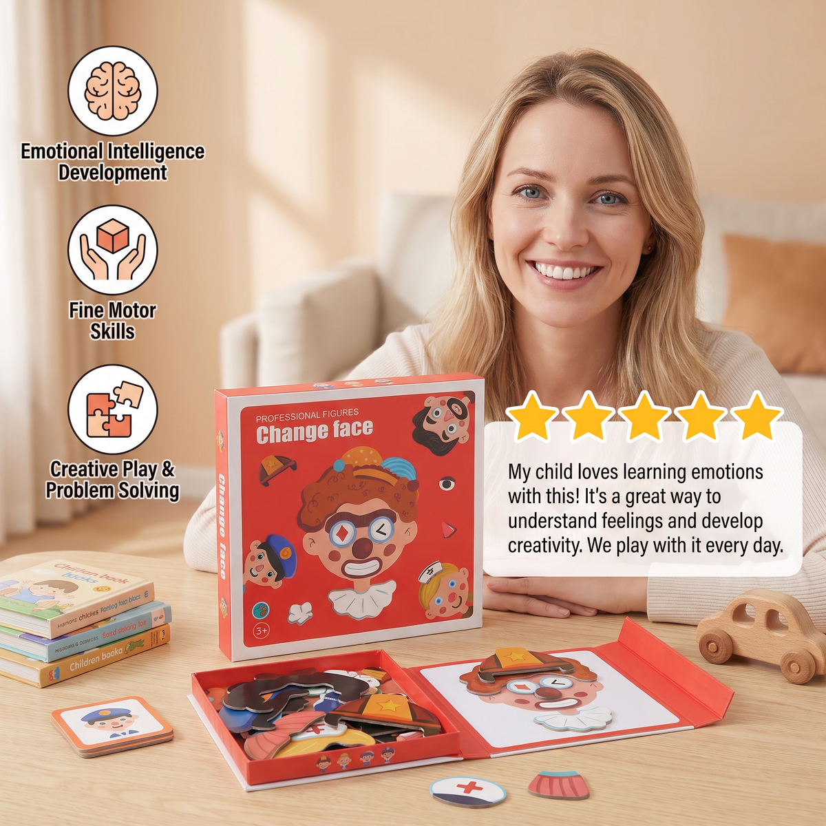 Educational facial expression learning puzzle for children