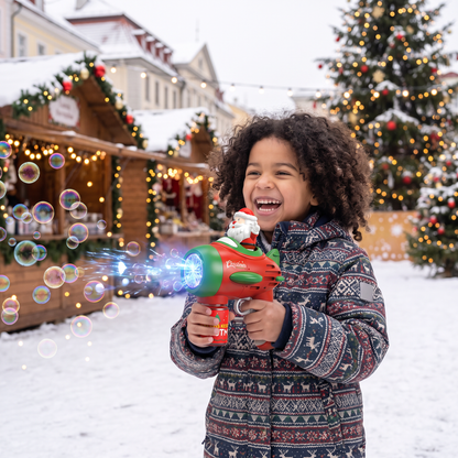 Electric Christmas Bubble Gun with Lights & Sounds for Kids