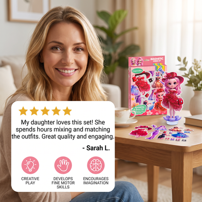 Magnetic Dress-Up Doll Set with Interchangeable Outfits