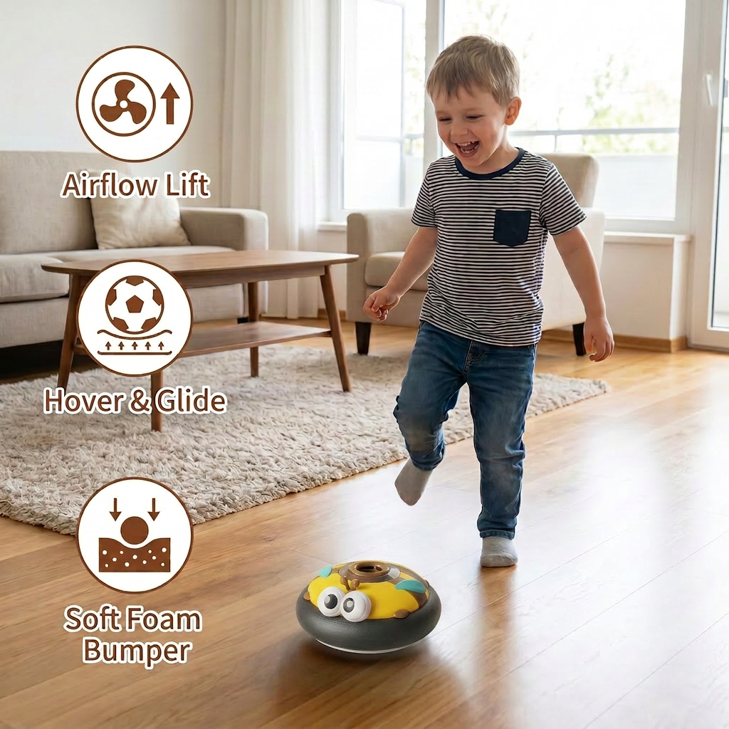 Cute Floating Air Soccer Ball with Soft Foam Bumper