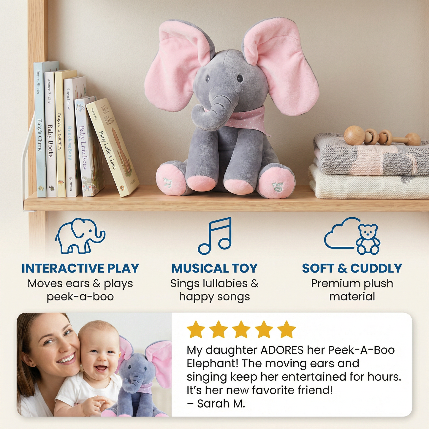 Peek-A-Boo-Elephant - Interactive Plush Toy