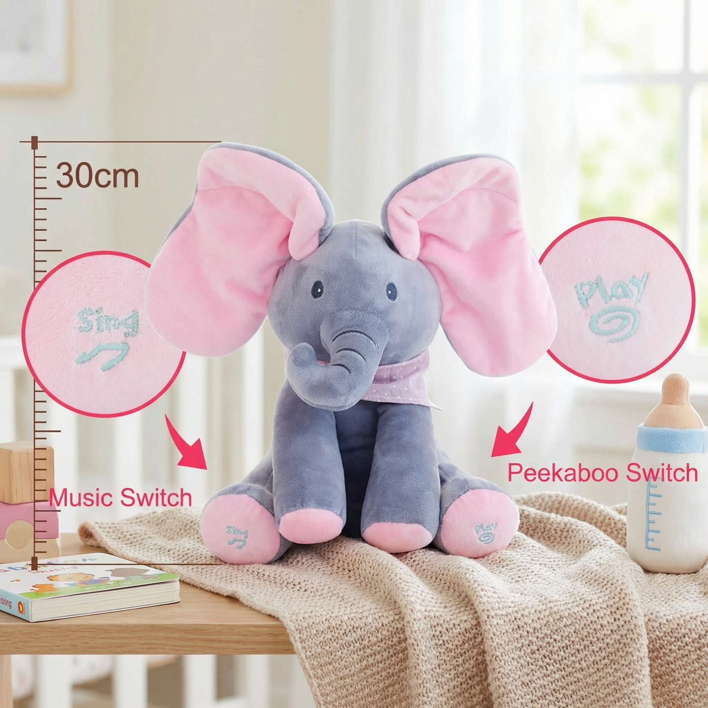 Peek-A-Boo-Elephant - Interactive Plush Toy