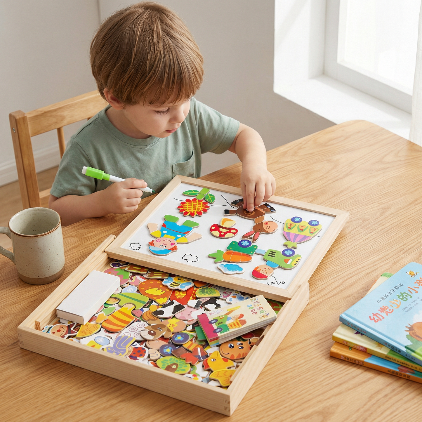 2-in-1 Montessori Magnet Drawing Board