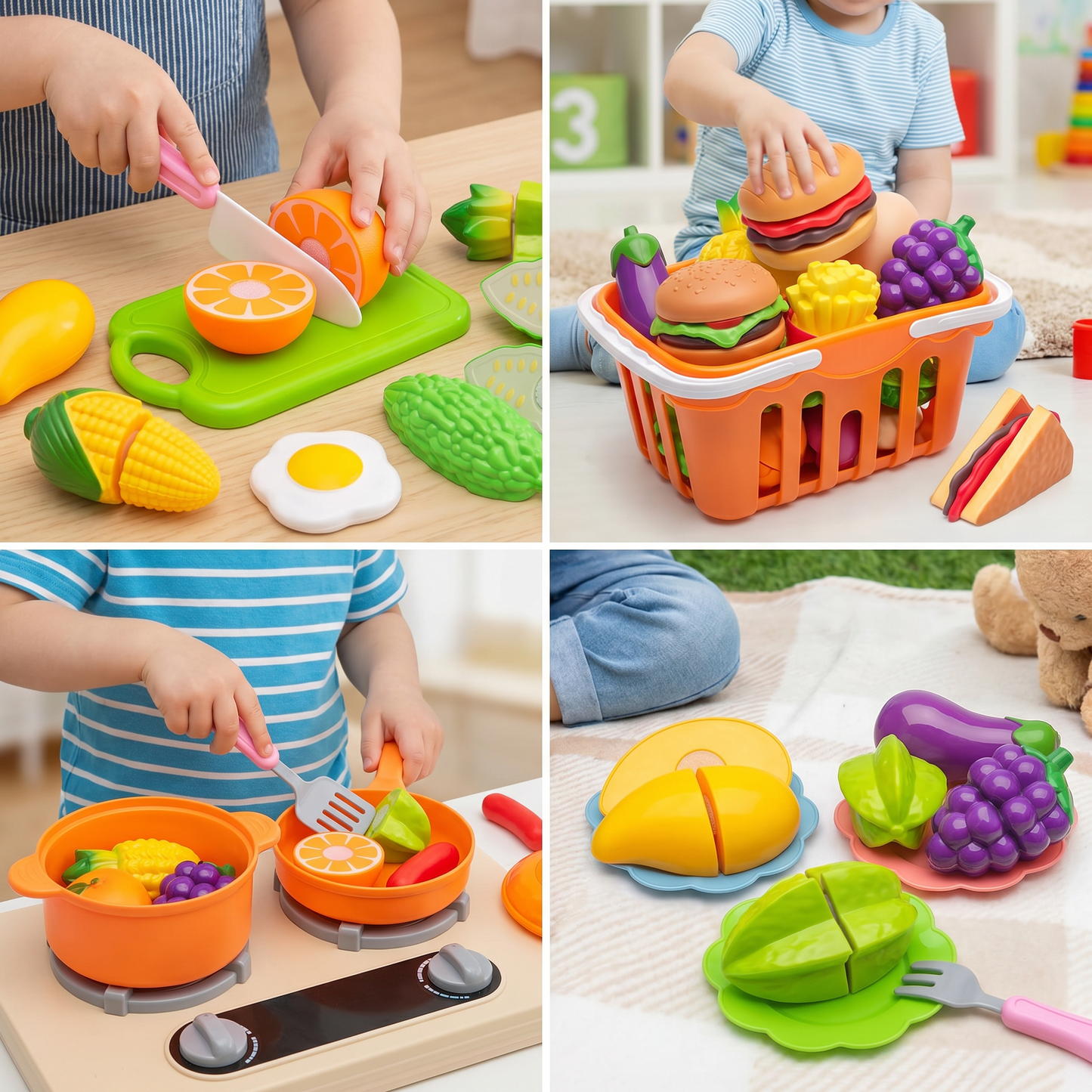 Cuttable Fruits and Vegetables Play Set