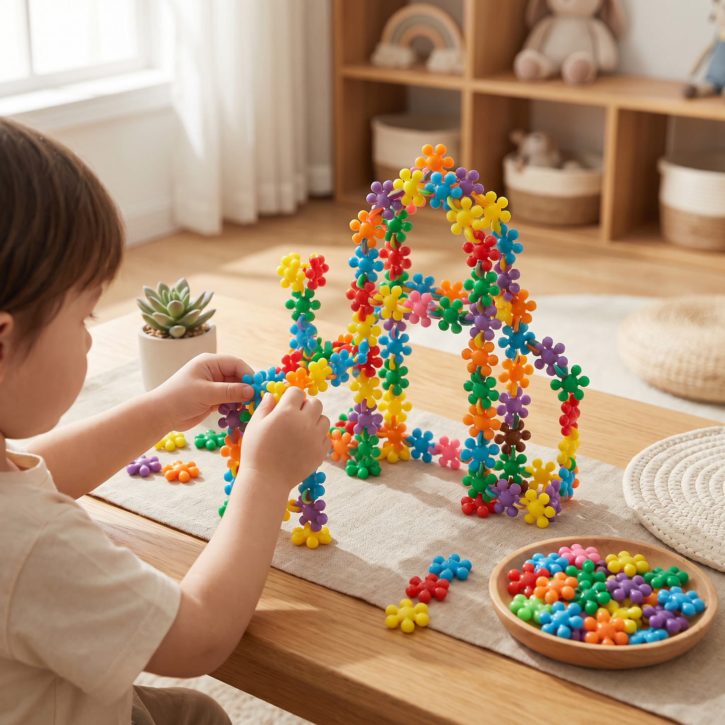 Montessori Snowflake Building Blocks