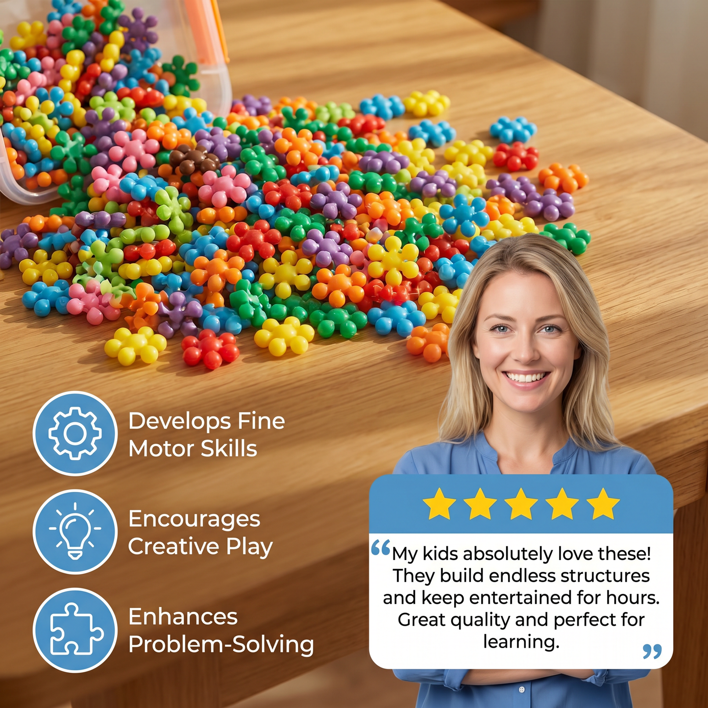 Montessori Snowflake Building Blocks