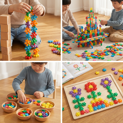 Montessori Snowflake Building Blocks