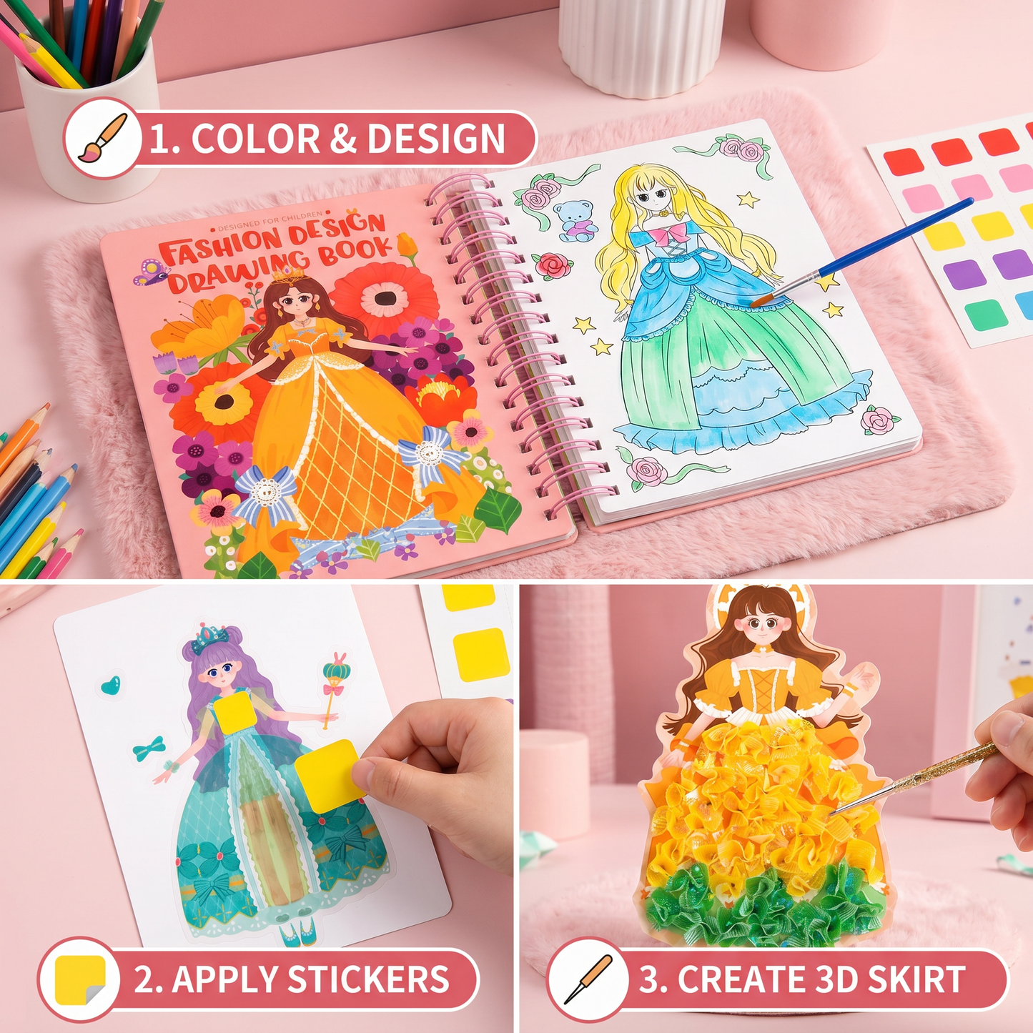 Princess Fashion Design Drawing and Craft Book