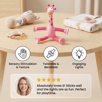 Sensory suction cup giraffe baby toy