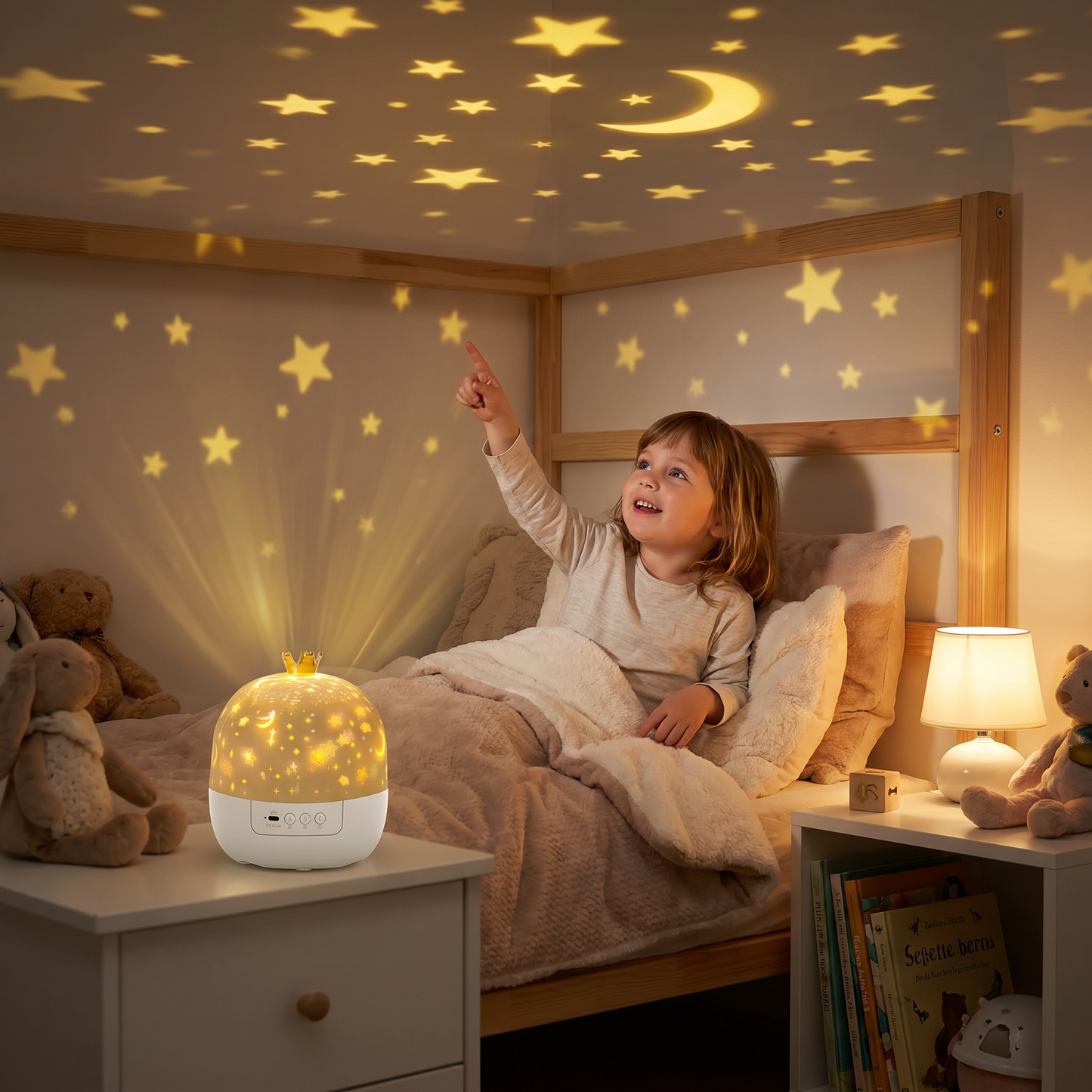 2-in-1 children's night light and projector
